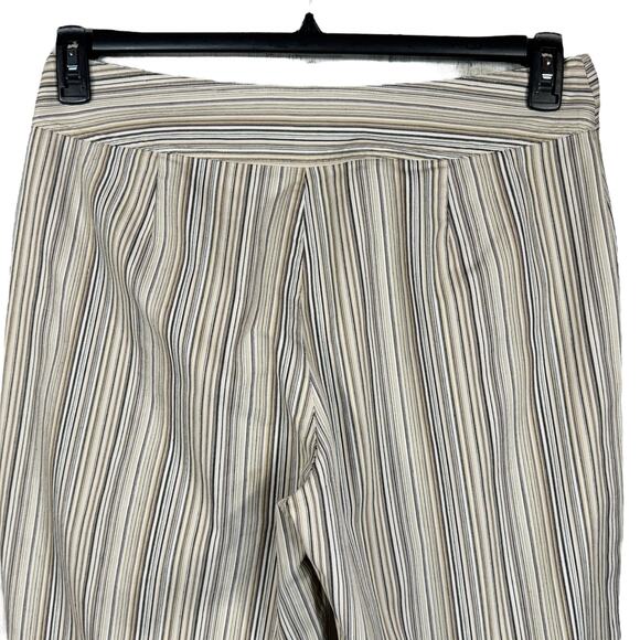 Chico’s SZ 2.5 (Large) Wide Leg Cropped Pants Striped Stretch Zip-Fly Pockets - Picture 5 of 7